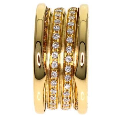 BVLGARI B.zero1 4-band Full Diamond #50 Ring K18 Yellow Gold Ladies [Used]