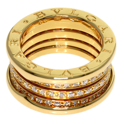 BVLGARI B.zero1 4-band Full Diamond #50 Ring K18 Yellow Gold Ladies [Used]
