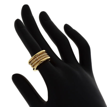 BVLGARI B.zero1 4-band Full Diamond #50 Ring K18 Yellow Gold Ladies [Used]