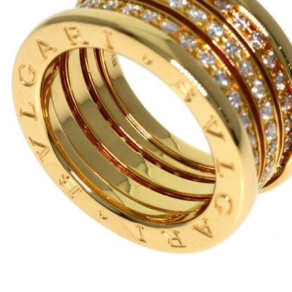 BVLGARI B.zero1 4-band Full Diamond #50 Ring K18 Yellow Gold Ladies [Used]