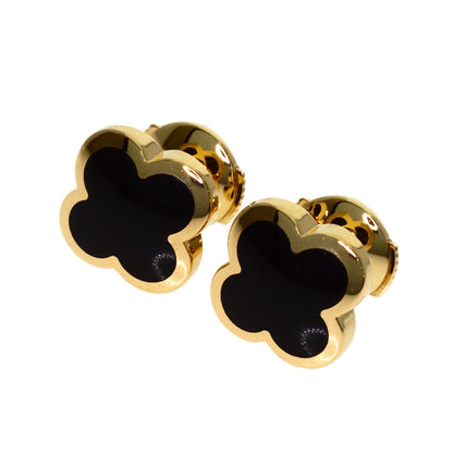Van Cleef & Arpels Pure Alhambra Onyx earring K18 Yellow Gold Ladies [Used]