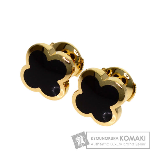Van Cleef & Arpels Pure Alhambra Onyx earring K18 Yellow Gold Ladies [Used]