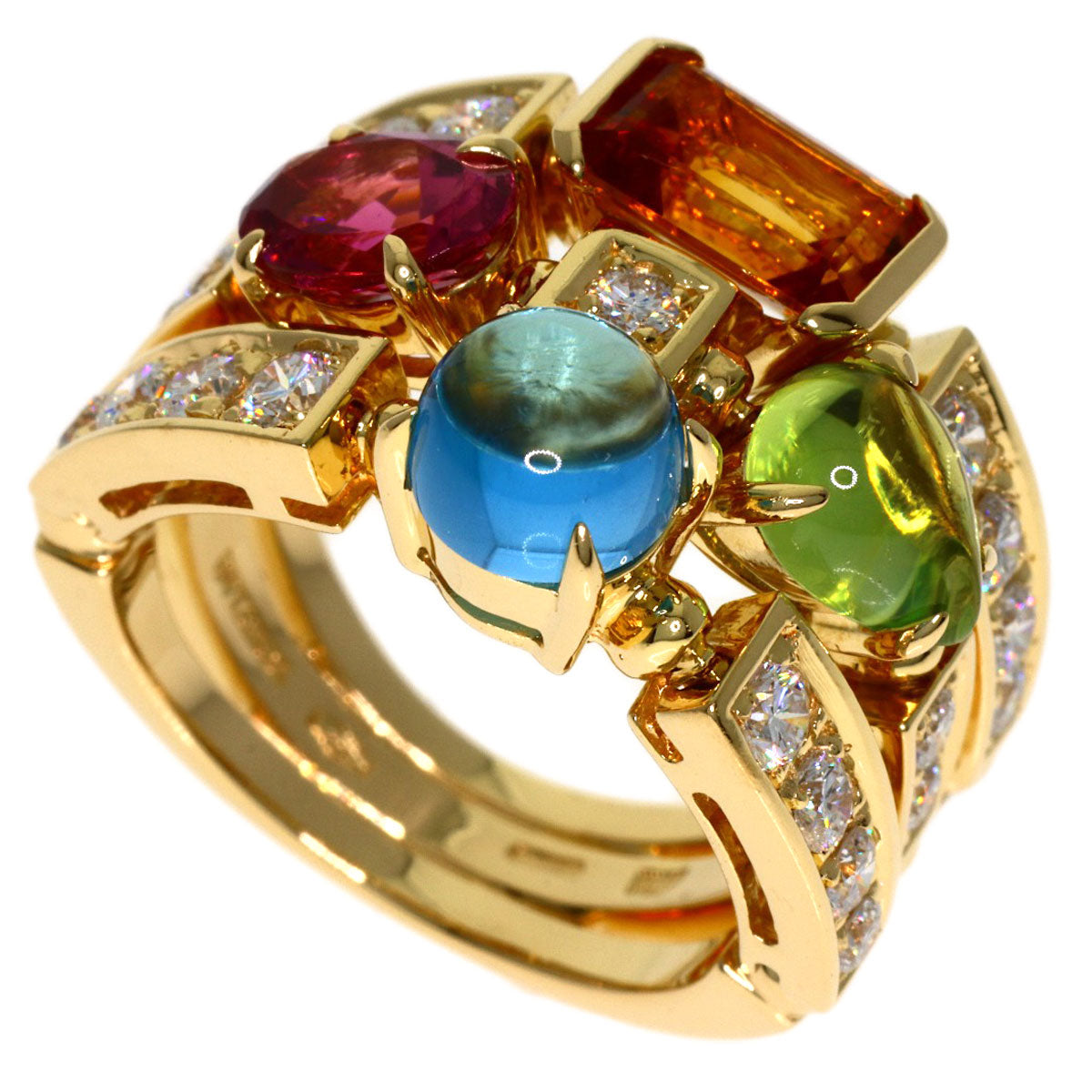 BVLGARI Allegra Multistone Diamond Ring K18 Yellow Gold Ladies [Used]