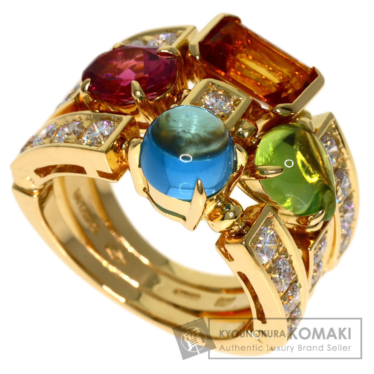 BVLGARI Allegra Multistone Diamond Ring K18 Yellow Gold Ladies [Used]