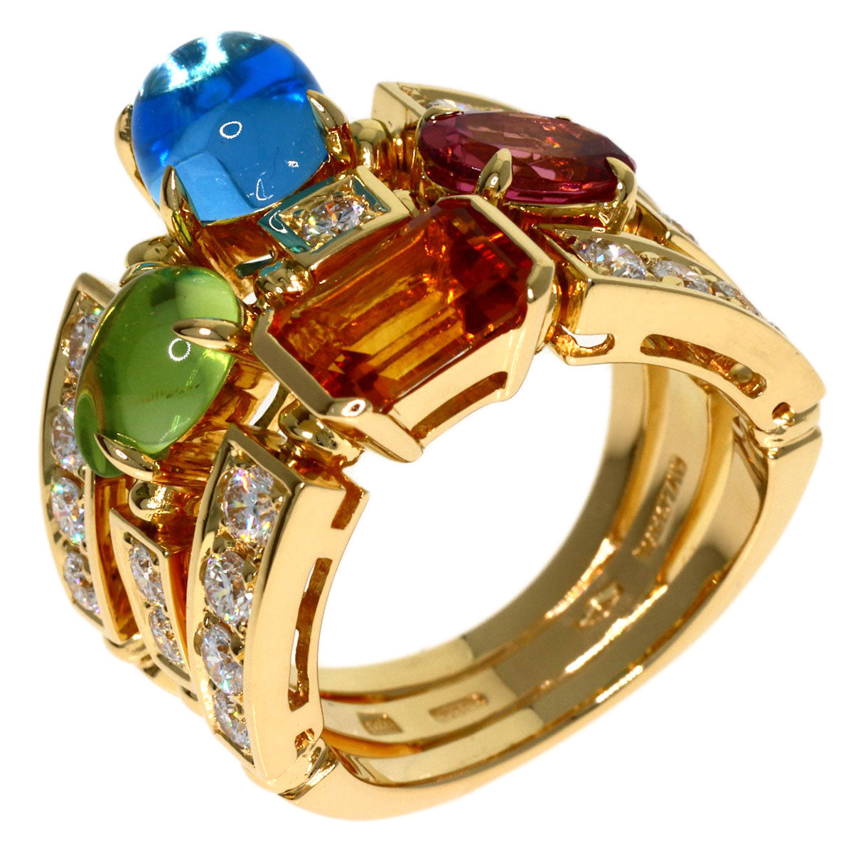 BVLGARI Allegra Multistone Diamond Ring K18 Yellow Gold Ladies [Used]
