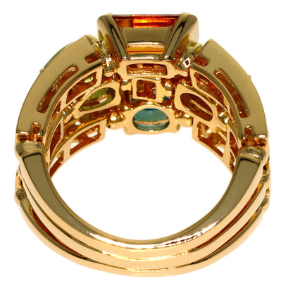 BVLGARI Allegra Multistone Diamond Ring K18 Yellow Gold Ladies [Used]