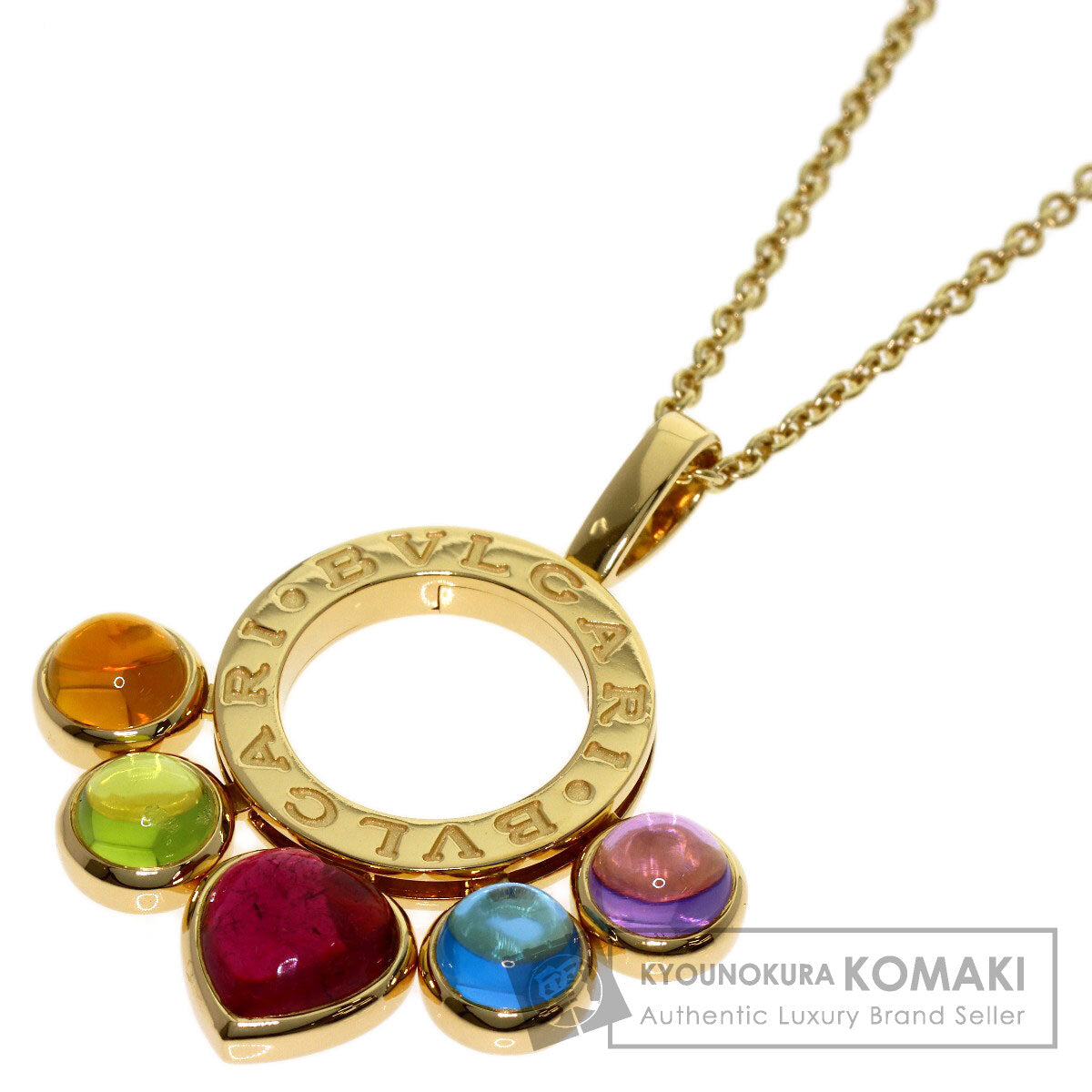 BVLGARI Allegra Multi Stone Necklace K18 Yellow Gold Ladies [Used]