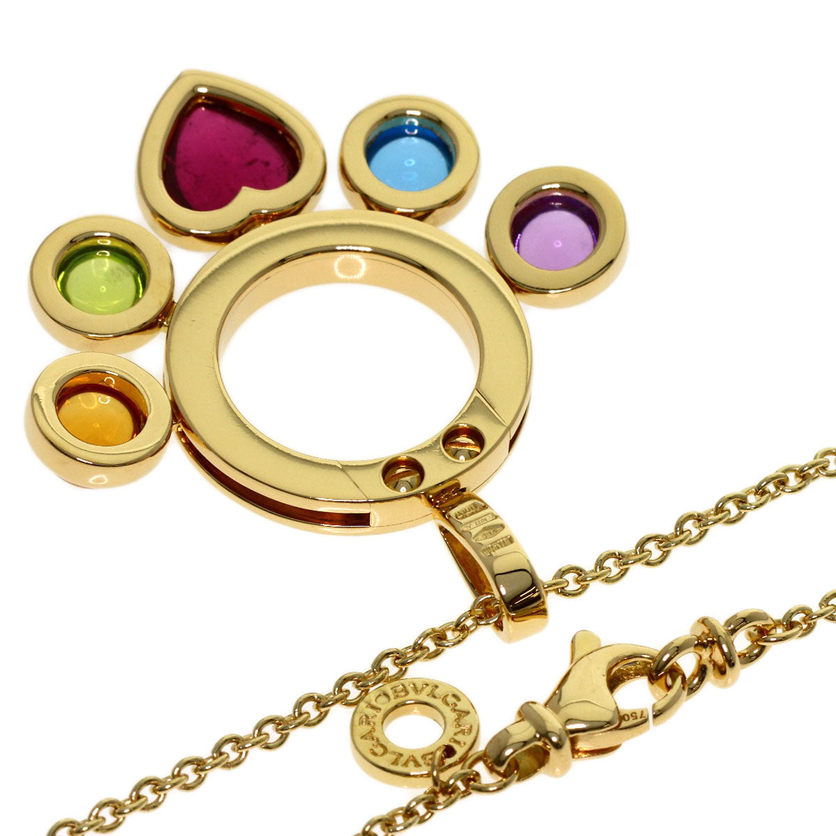BVLGARI Allegra Multi Stone Necklace K18 Yellow Gold Ladies [Used]