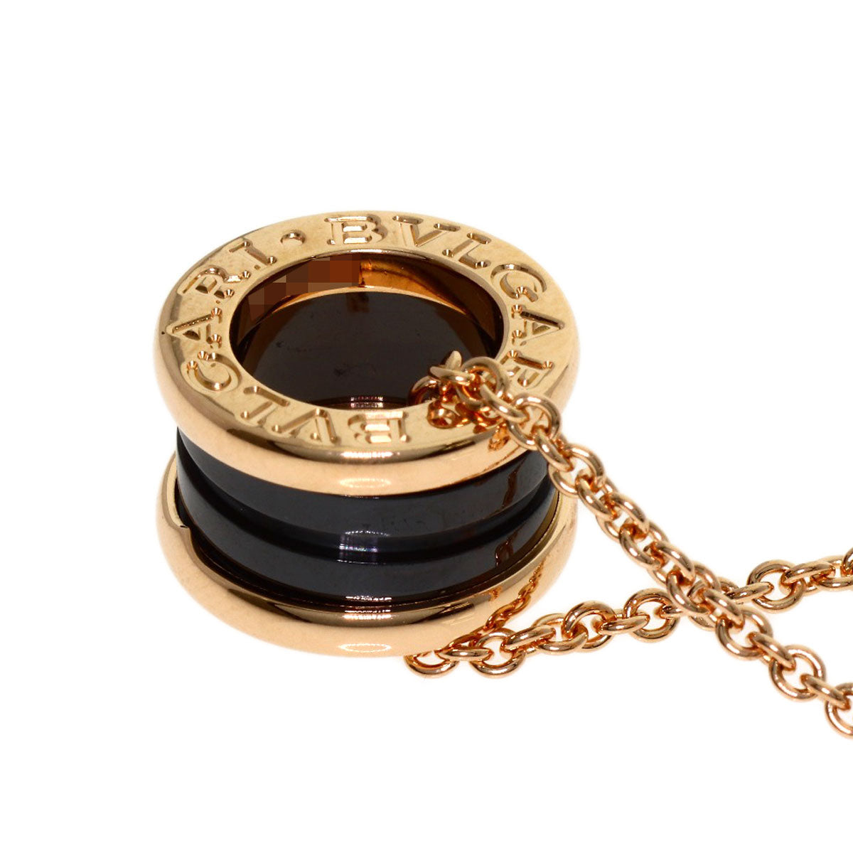 BVLGARI B.zero1 Black Ceramic Necklace K18 Pink Gold Ladies [Used]
