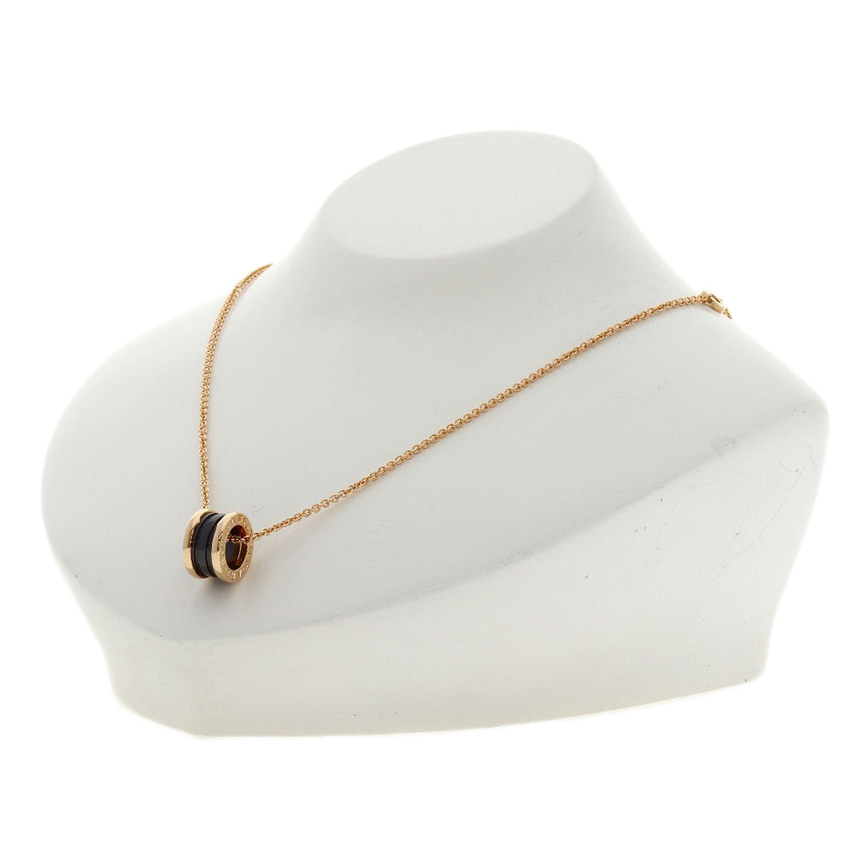 BVLGARI B.zero1 Black Ceramic Necklace K18 Pink Gold Ladies [Used]