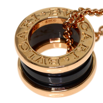 BVLGARI B.zero1 Black Ceramic Necklace K18 Pink Gold Ladies [Used]
