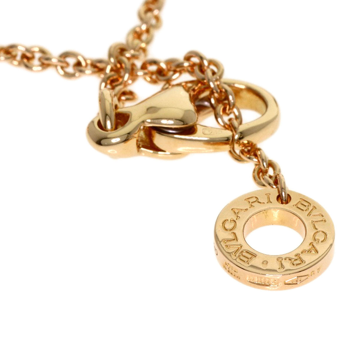 BVLGARI B.zero1 Element Ceramic Diamond Necklace K18 Pink Gold Ladies [Used]