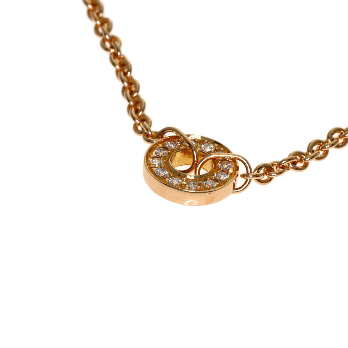BVLGARI B.zero1 Element Ceramic Diamond Necklace K18 Pink Gold Ladies [Used]