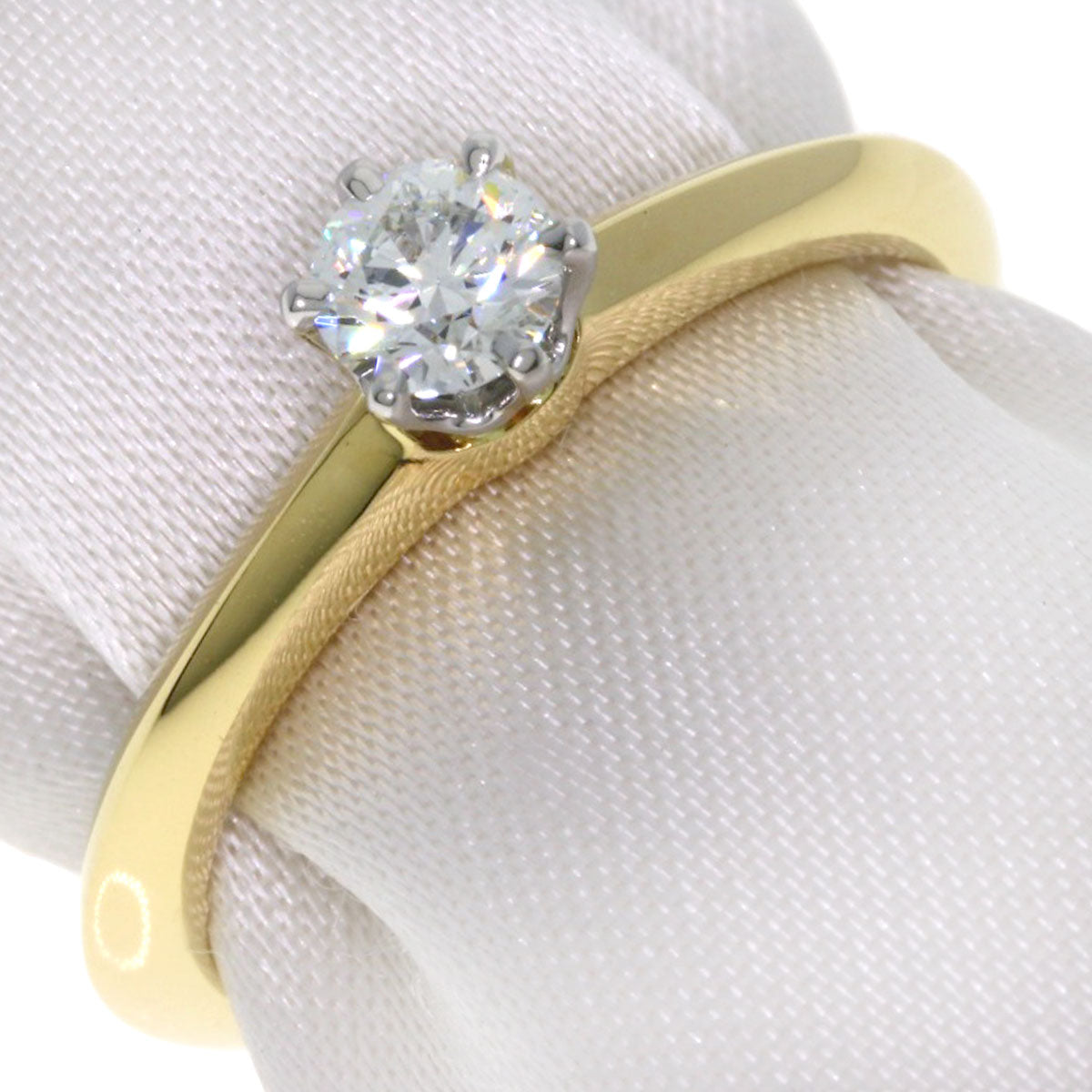 TIFFANY&Co. Solitaire Diamond Ring K18 Yellow Gold PT950Ladies [Used]