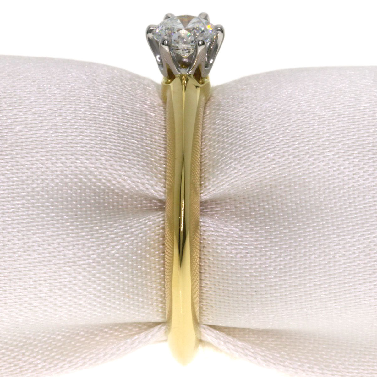 TIFFANY&Co. Solitaire Diamond Ring K18 Yellow Gold PT950Ladies [Used]