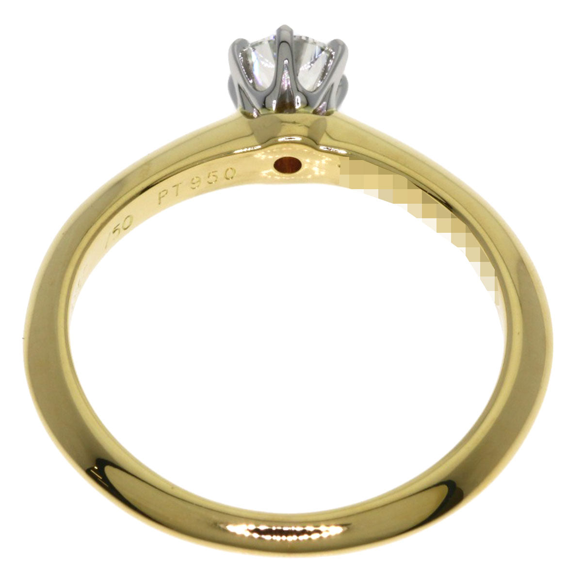 TIFFANY&Co. Solitaire Diamond Ring K18 Yellow Gold PT950Ladies [Used]