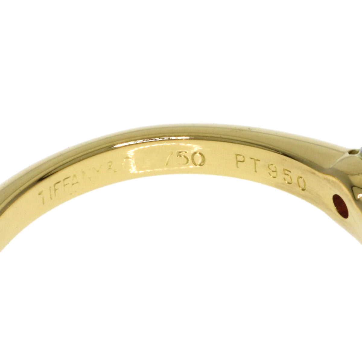 TIFFANY&Co. Solitaire Diamond Ring K18 Yellow Gold PT950Ladies [Used]