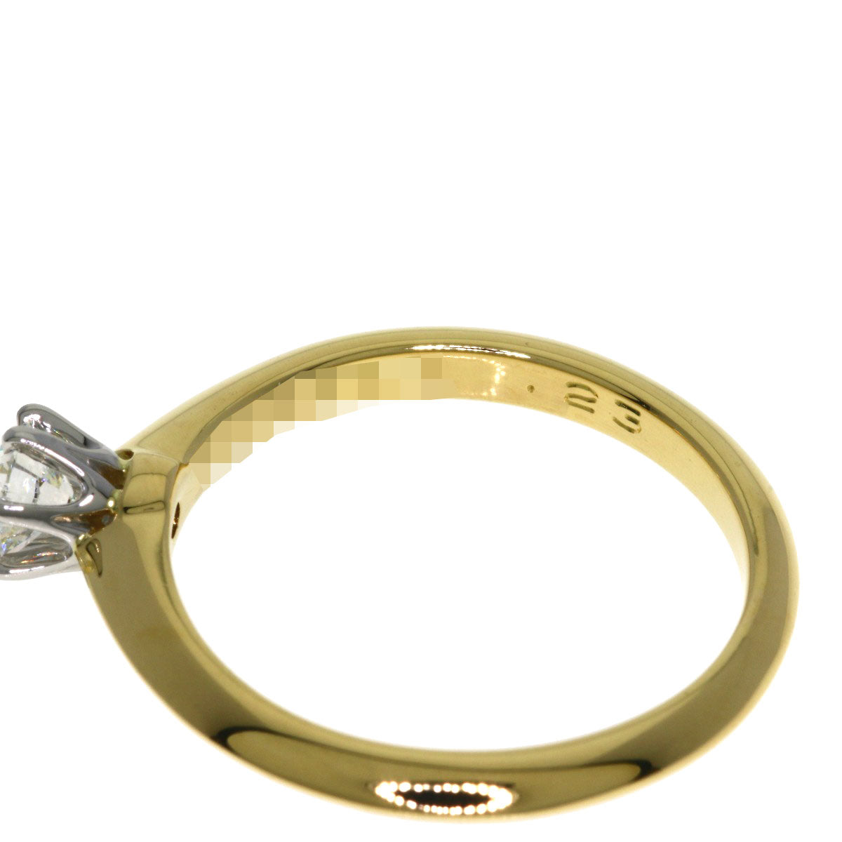TIFFANY&Co. Solitaire Diamond Ring K18 Yellow Gold PT950Ladies [Used]