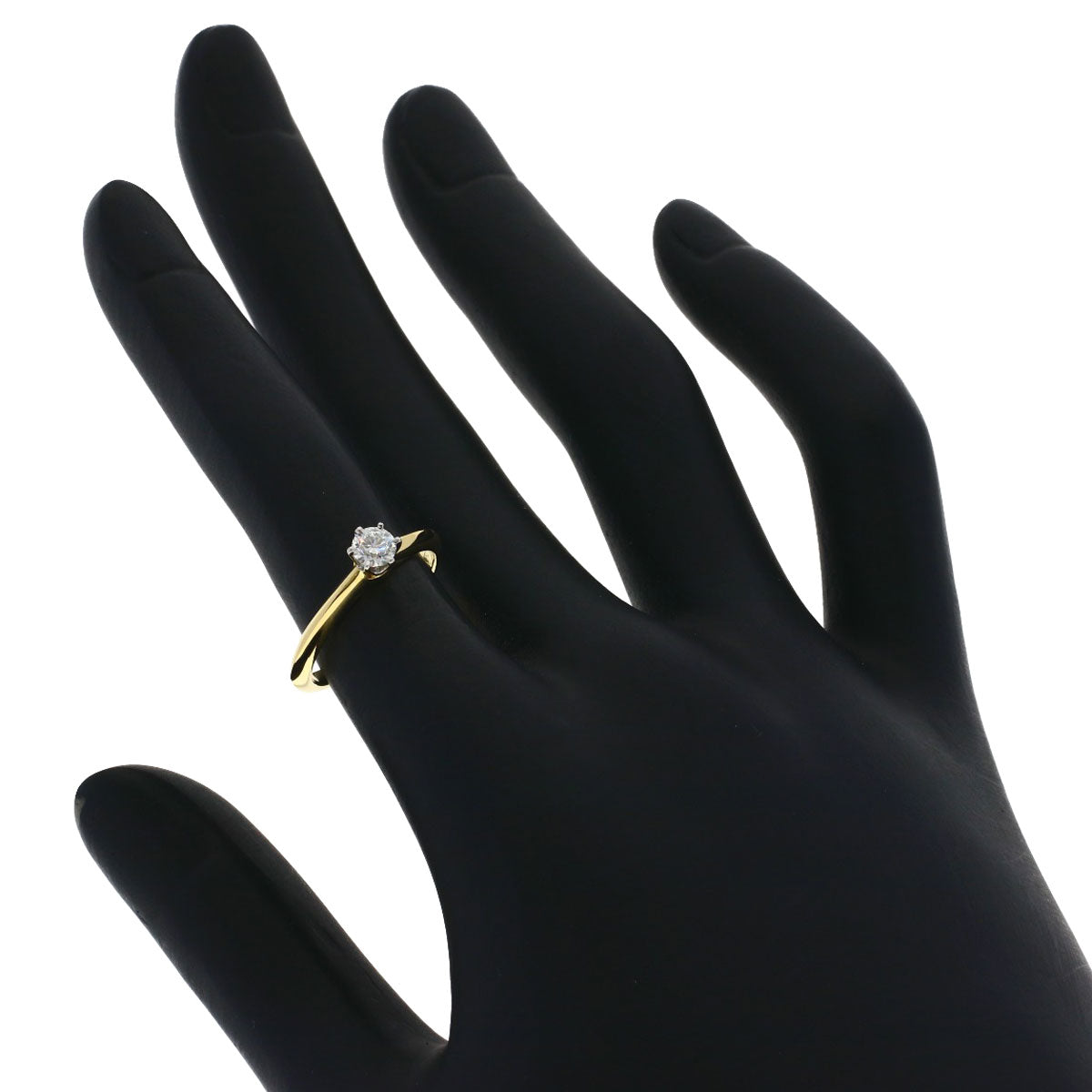 TIFFANY&Co. Solitaire Diamond Ring K18 Yellow Gold PT950Ladies [Used]