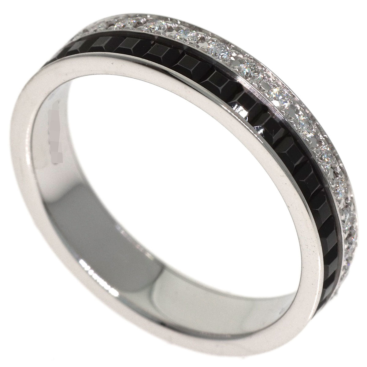 Boucheron Quatre Black Diamond #46 Ring K18 White Gold Ladies [Used]