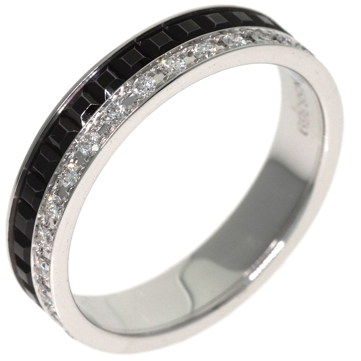 Boucheron Quatre Black Diamond #46 Ring K18 White Gold Ladies [Used]