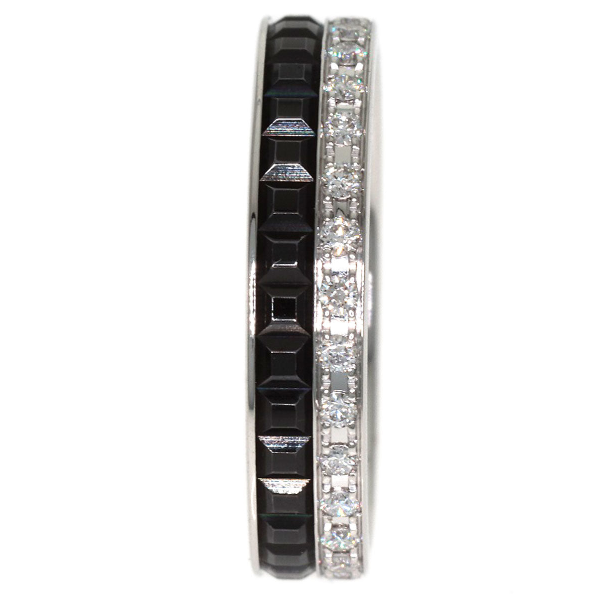 Boucheron Quatre Black Diamond #46 Ring K18 White Gold Ladies [Used]