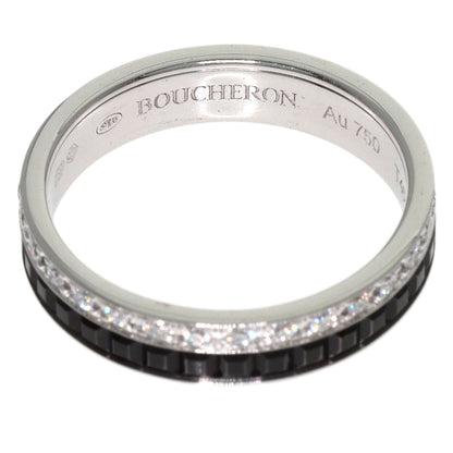 Boucheron Quatre Black Diamond #46 Ring K18 White Gold Ladies [Used]