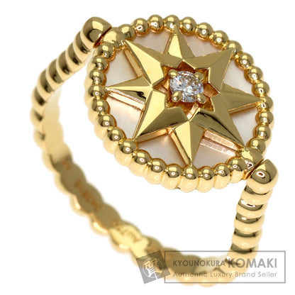 Dior Rose Devan White Shell Diamond #48 Ring K18 Yellow Gold Ladies [Used]