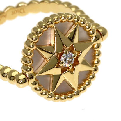 Dior Rose Devan White Shell Diamond #48 Ring K18 Yellow Gold Ladies [Used]