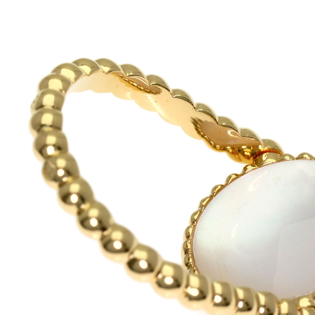 Dior Rose Devan White Shell Diamond #48 Ring K18 Yellow Gold Ladies [Used]