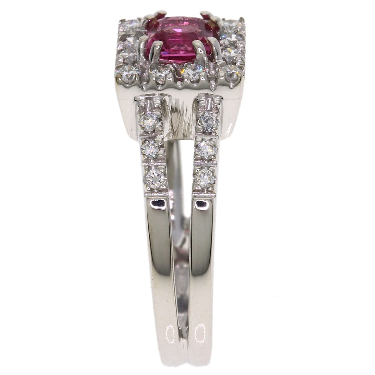 Ponte Vecchio Pink　Tourmaline Diamond Ring K18 White Gold Ladies [Used]