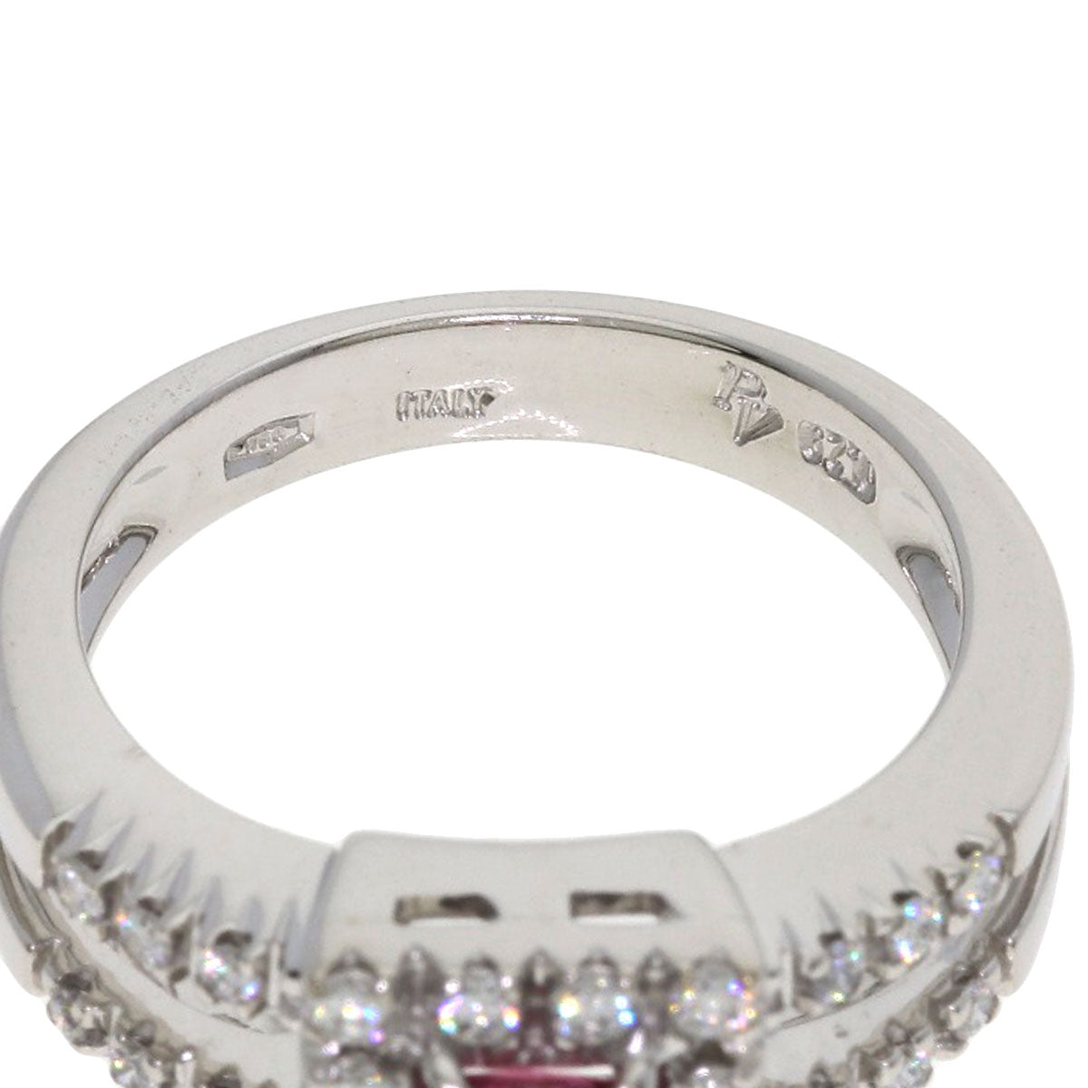 Ponte Vecchio Pink　Tourmaline Diamond Ring K18 White Gold Ladies [Used]