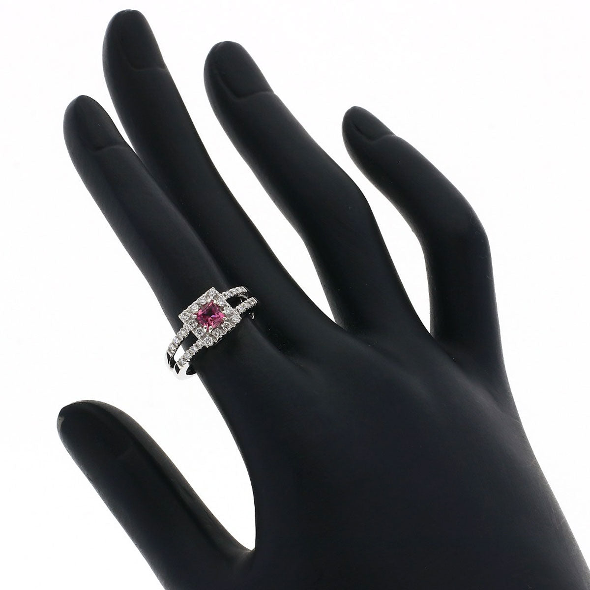 Ponte Vecchio Pink　Tourmaline Diamond Ring K18 White Gold Ladies [Used]