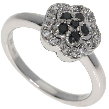 Ponte Vecchio Flower motif Diamond Ring K18 White Gold Ladies [Used]
