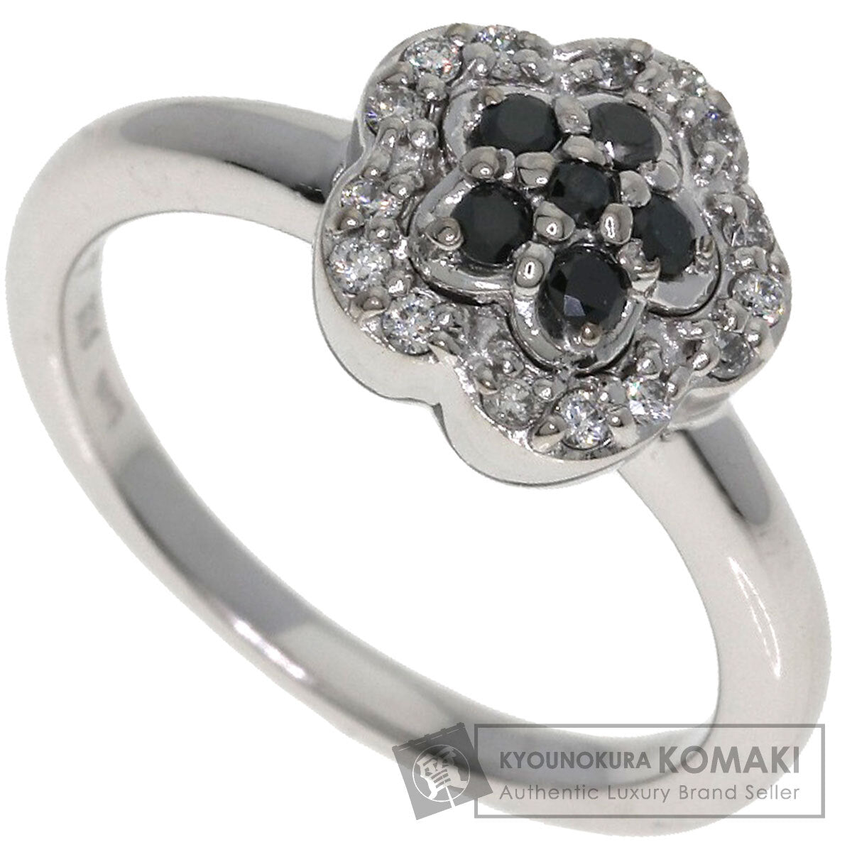 Ponte Vecchio Flower motif Diamond Ring K18 White Gold Ladies [Used]