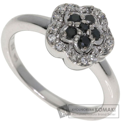 Ponte Vecchio Flower motif Diamond Ring K18 White Gold Ladies [Used]