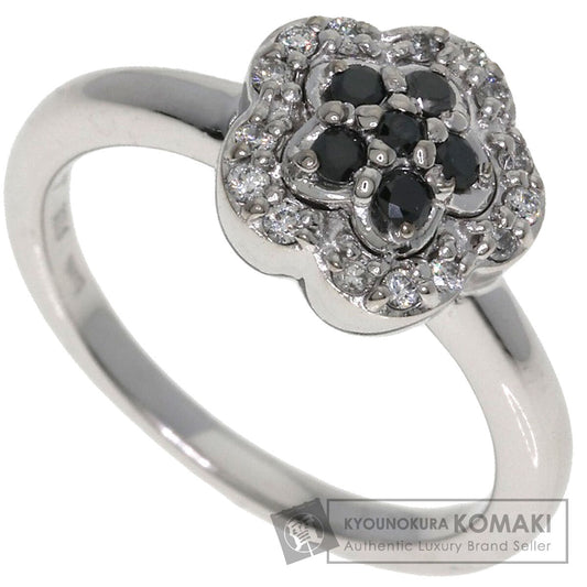 Ponte Vecchio Flower motif Diamond Ring K18 White Gold Ladies [Used]