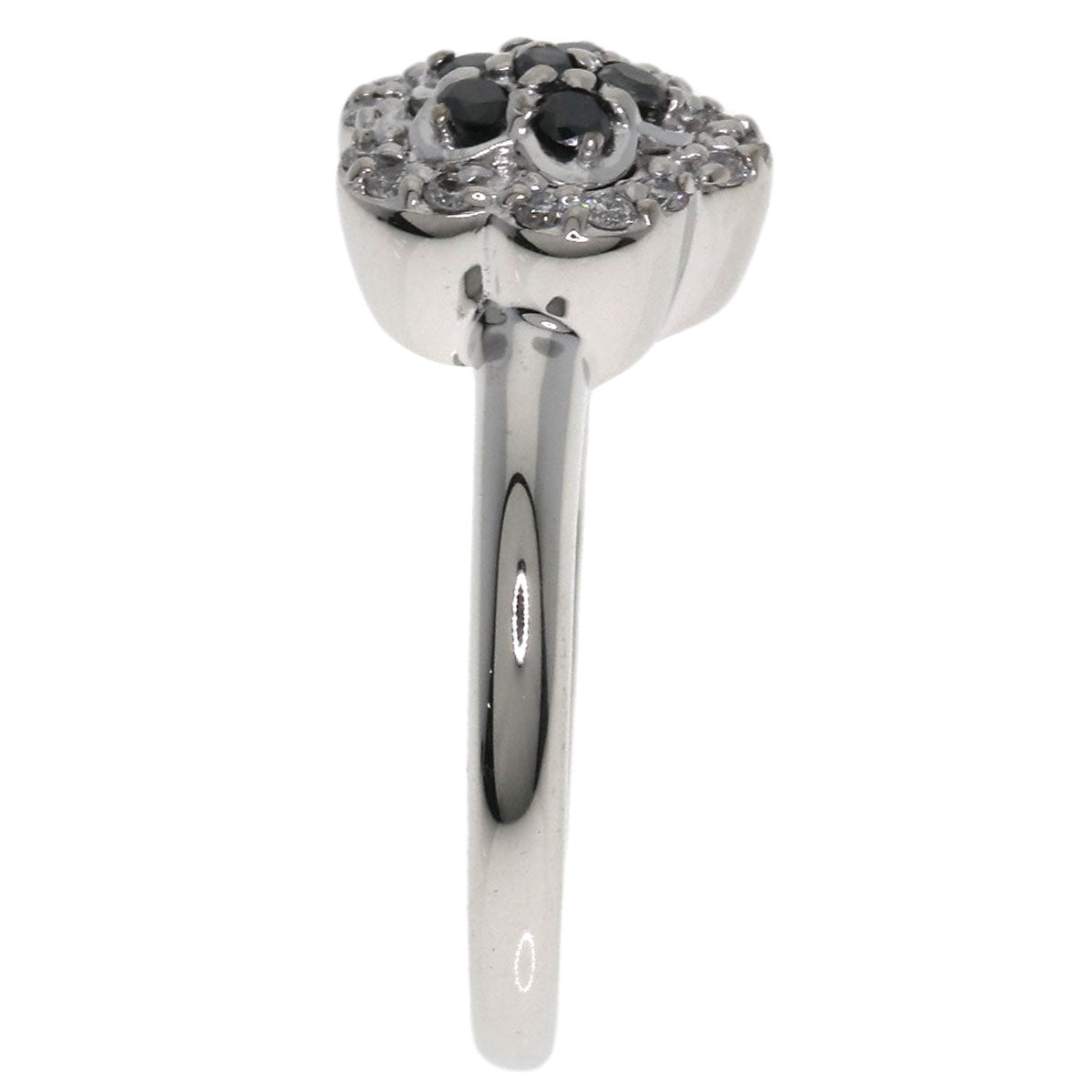 Ponte Vecchio Flower motif Diamond Ring K18 White Gold Ladies [Used]