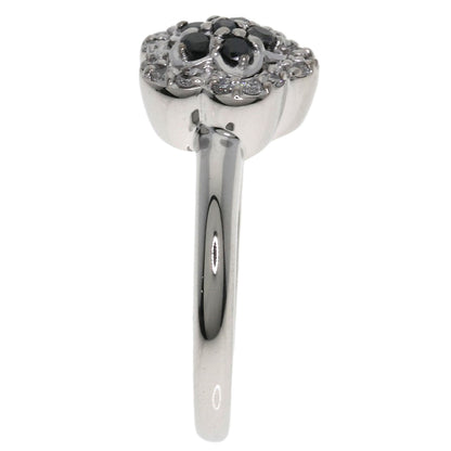 Ponte Vecchio Flower motif Diamond Ring K18 White Gold Ladies [Used]
