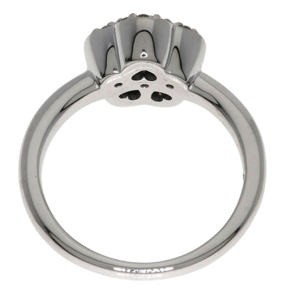 Ponte Vecchio Flower motif Diamond Ring K18 White Gold Ladies [Used]