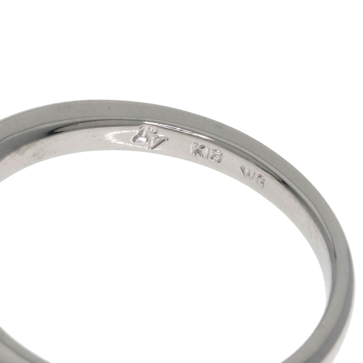 Ponte Vecchio Flower motif Diamond Ring K18 White Gold Ladies [Used]