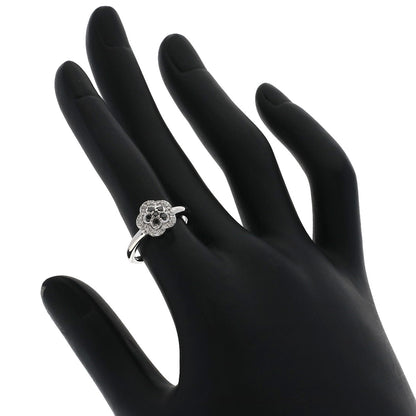 Ponte Vecchio Flower motif Diamond Ring K18 White Gold Ladies [Used]