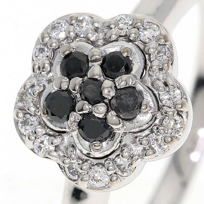 Ponte Vecchio Flower motif Diamond Ring K18 White Gold Ladies [Used]