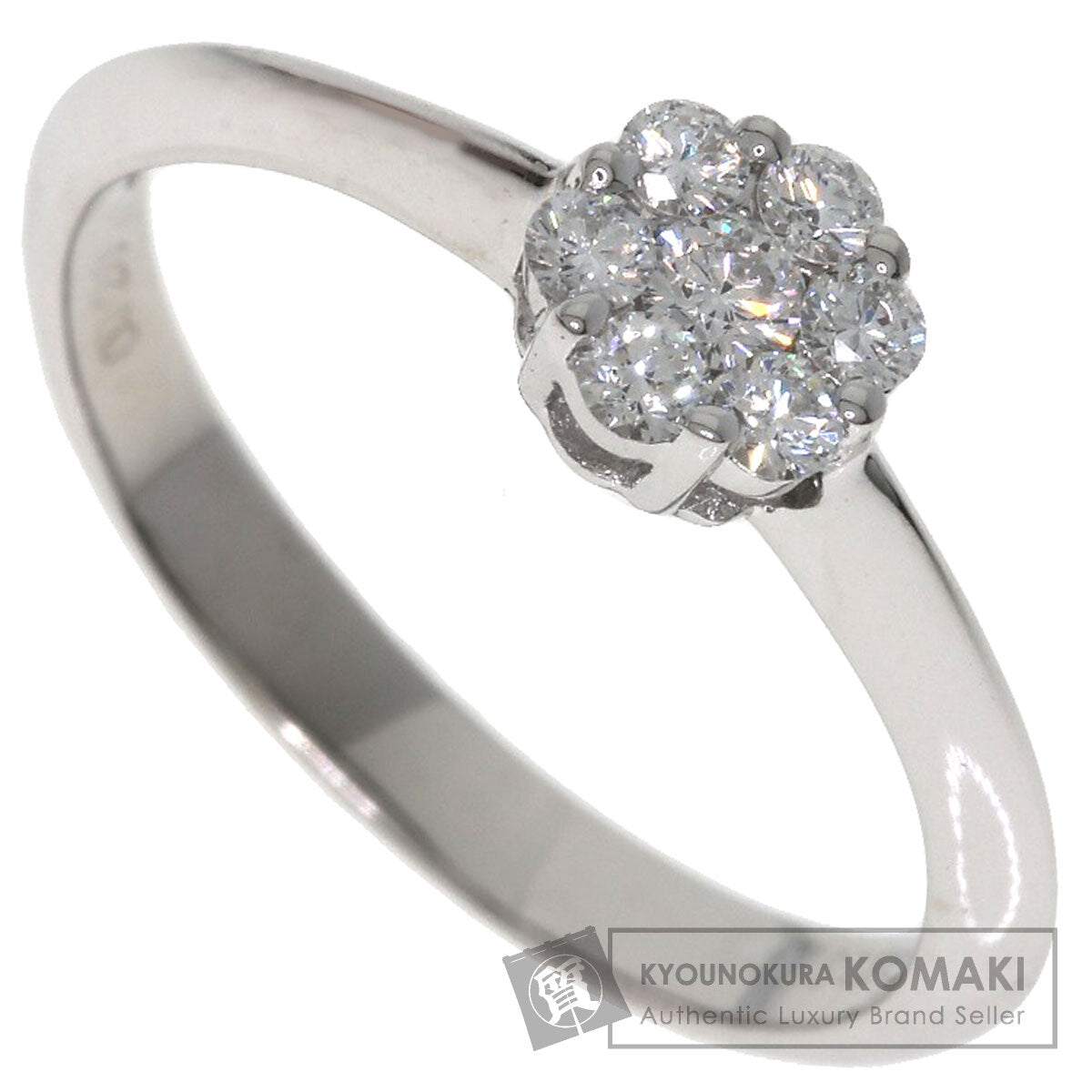 TASAKI Flower motif Diamond Ring K18 White Gold Ladies [Used]