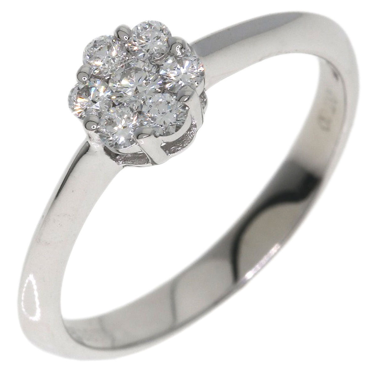 TASAKI Flower motif Diamond Ring K18 White Gold Ladies [Used]
