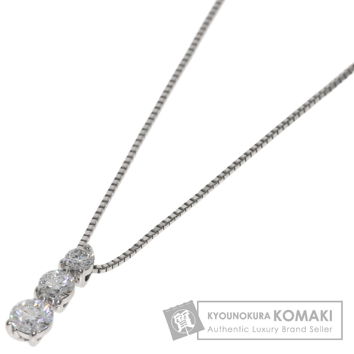 MONNICKENDAM Trilogy 3P Diamond Necklace Platinum PT850 PT900Ladies [Used]