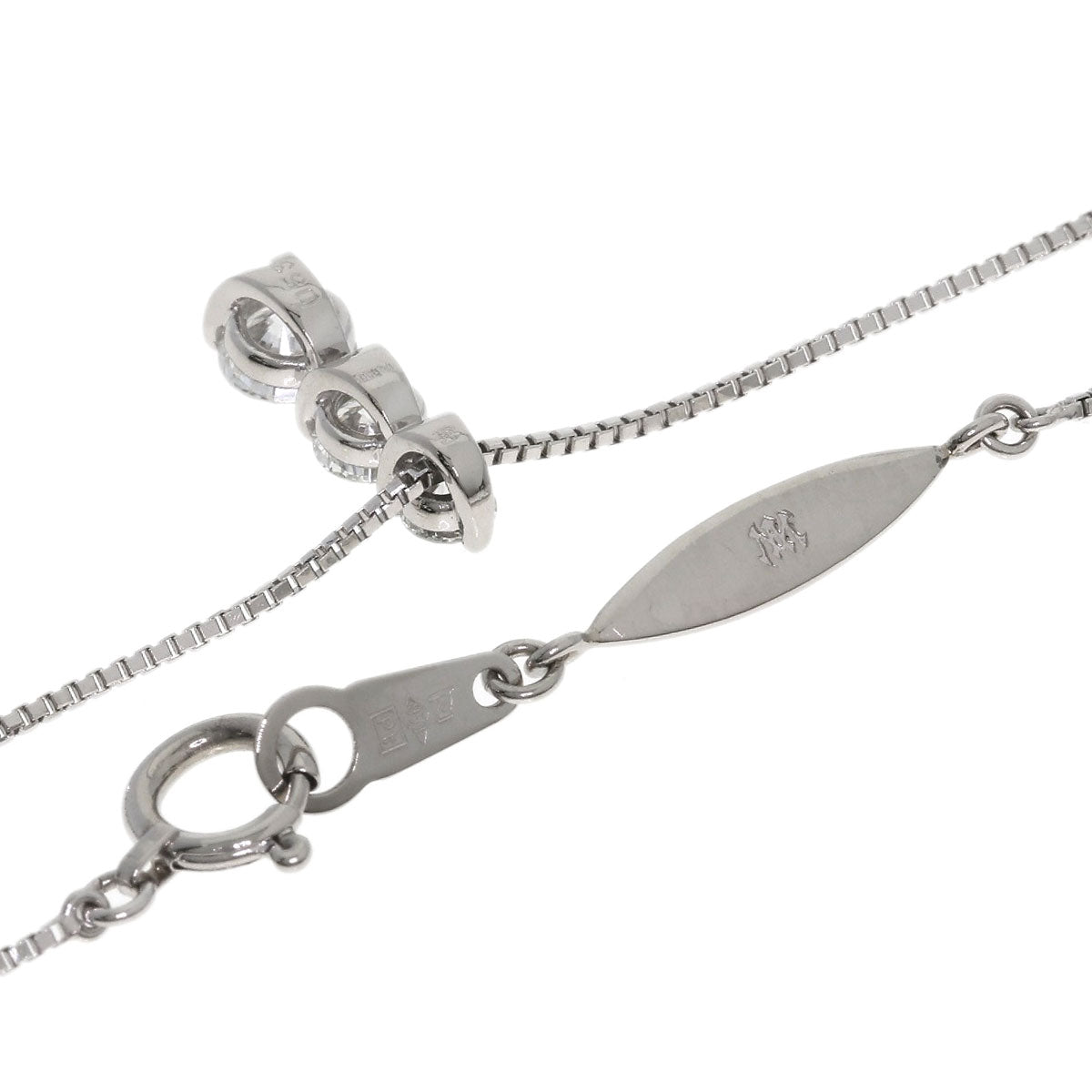 MONNICKENDAM Trilogy 3P Diamond Necklace Platinum PT850 PT900Ladies [Used]