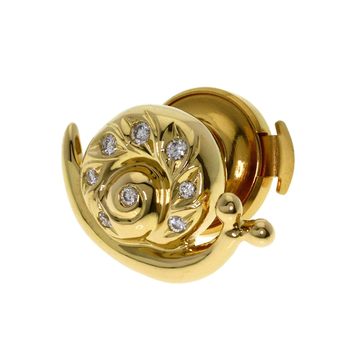 TASAKI Snail motif Diamond Tie pin K18 Yellow Gold mens [Used]