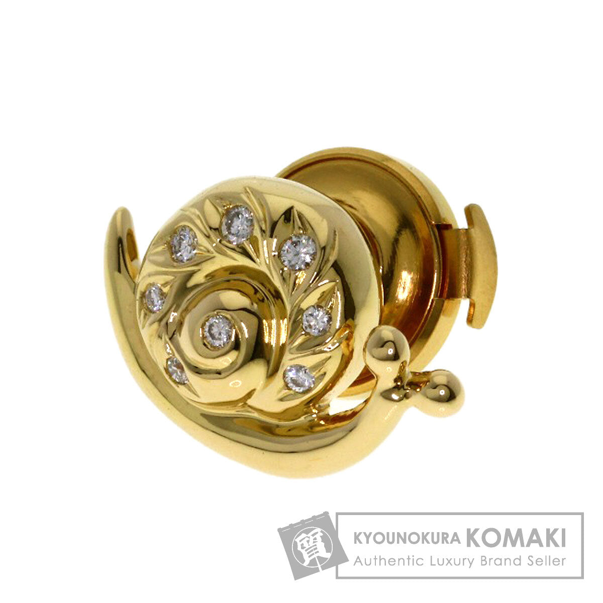 TASAKI Snail motif Diamond Tie pin K18 Yellow Gold mens [Used]