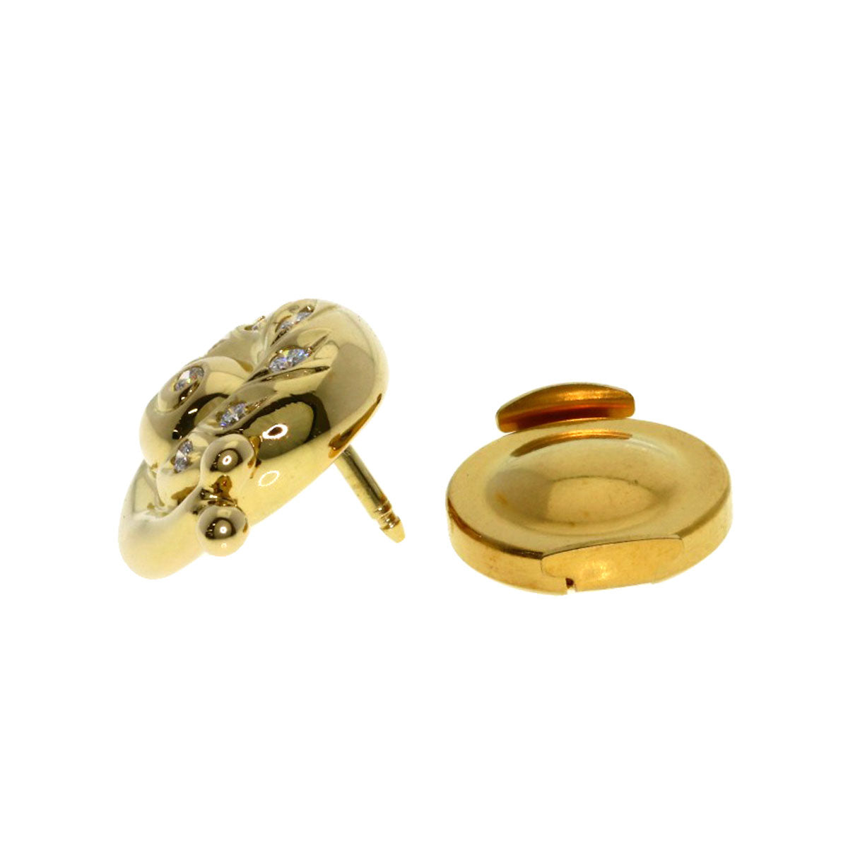 TASAKI Snail motif Diamond Tie pin K18 Yellow Gold mens [Used]